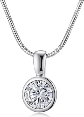 Produktbild von MATERIA by Matthias Wagner Zirkonia Anhänger Silber 925 Damen 10,4mm rund rhodiniert wahlweise mit Kette