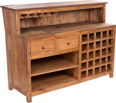Produktbild von BARSCHRANK "PUREWOOD" | 150x110x55cm (BxHxT), Hausbar, Verkaufstresen | Farbe: 08 honigfarben gewachst