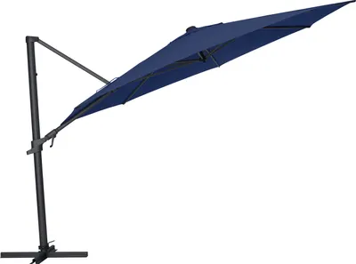 Produktbild von KETTLER  Easy Flex Ampelschirm Ø 350 cm, UPF 50+, inkl. Abdeckhaube+ Schirmständer, anthrazit matt/ blau, Aluminium/Polyester mit PolyurethanBeschichtung