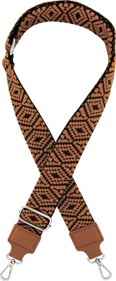 Produktbild von axy Taschen Schulterriemen 4cm Breiter Verstellbarer Taschengurt für Wechsel Schultergurt Azteken Muster Trageriemen Taschen, Farbe:Braun-Schwarz