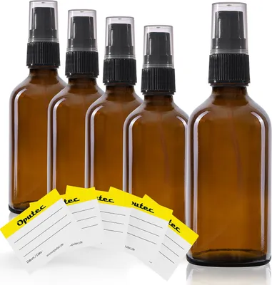 Image de Flacon pompe 5 x 50 ml, flacon pour lotion, verre brun