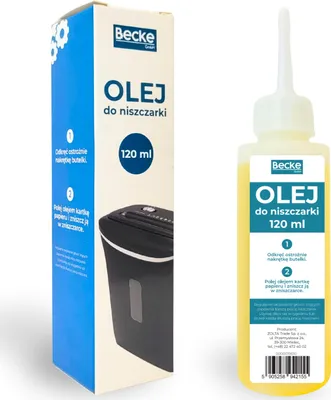 Zdjęcie produktu dla Olej do niszczarki Becke 120 ml do konserwacji niszczarka papieru noże