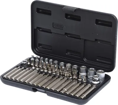 Obrázok produktu pre KS TOOLS Sada nástrčných kľúčov a bitov 1/4"+3/8"+1/2" Torx, 57 ks ( 911.4305 )
