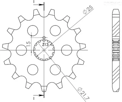 Immagine prodotto di Pignone Passo 630 - Z 15 Denti (Dis.33600)