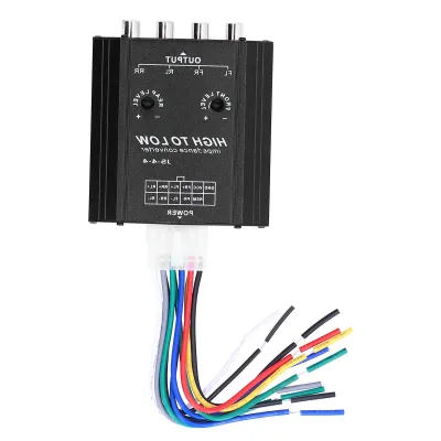 Image de Convertisseur audio,Haut-parleur de voiture vers ligne RCA,Convertisseur d'amplificateur de véhicule,Convertisseur audio haut-bas,Convertisseur d'impédance,Equipement audio et vidéo de voiture