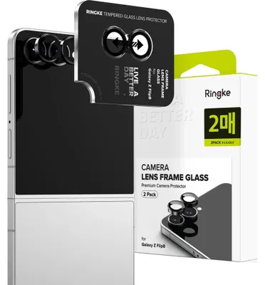 Produktbild von Kameraschutz für Galaxy Z Flip8, Ringke Camera Lens Frame Glass, 2-Pack, Schwarz