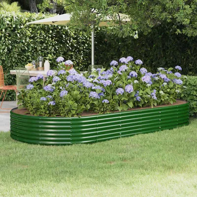 Immagine prodotto di vidaXL Letto rialzato in acciaio zincato 296x140x36 cm Verde
