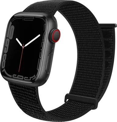Produktbild von Strap-it Apple Watch 8 Nylon Loop Armband (Schwarz)