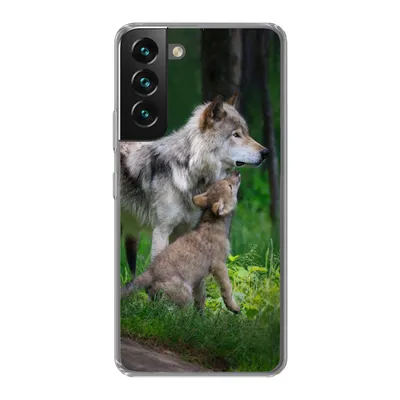Produktbild von MuchoWow® Handyhülle Schutzhülle Hülle für Samsung Galaxy S22 Wolf - Baby - Wald Silikon Softcase Handy Hülle - Mobiltelefonhülle