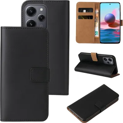 Produktbild von Handy Hülle für Xiaomi Redmi 12 Klapphülle Bookcase Flip Cover Handy Tasche Etui Farbe: Schwarz