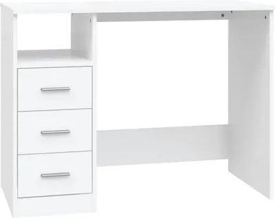 Produktbild von Schreibtisch mit Schubladen Weiß 102x50x76 cm Holzwerkstoff