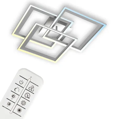 Produktbild von LED Deckenleuchte dimmbar Fernbedienung CCT Nachtlicht 45W alu chrom Briloner