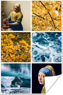 Produktbild von MuchoWow® Poster Vermeer - Collage - Natur 80x120 cm - Papierdruck