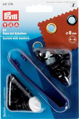 Obrázek produktu pro Průchodky s podložkou + narážeč, 8 mm, černé