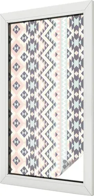 Produktbild von Buntglas Fensterfolie – 100x50 cm – Stained-Glass Design – blickdichte dekorative Sichtschutzfolie – selbstklebend, UV-Schutz – Pastellgeometrie