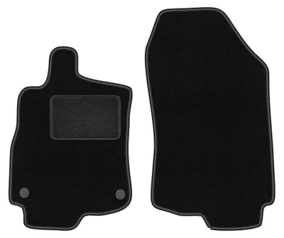 Produktbild von Velours-Fußmatten Vorne für Renault Megane III 2008-2015 (Cabrio) – 2-tlg, Schwarz, passgenau – Wielganizator LUX