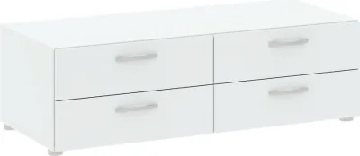 Image de Gignod - Commode, 111x52x35h cm Blanc, 4 Tiroirs