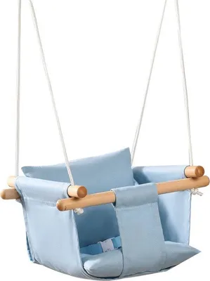 Produktbild von Famanu Babyschaukel für Innen - Holzschaukel für Kinder, blau
