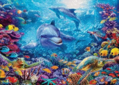 Produktbild von Diamantstickerei Meereswelt 45x60 cm