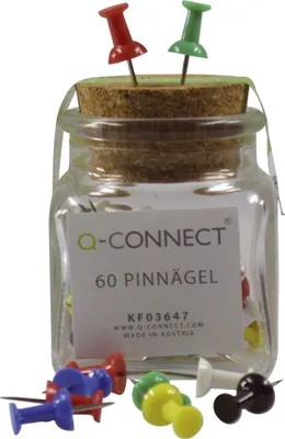 Obrázok produktu pre Q-Connect® KF03647 Kolíky na nástenku, rôzne, 60 kusov