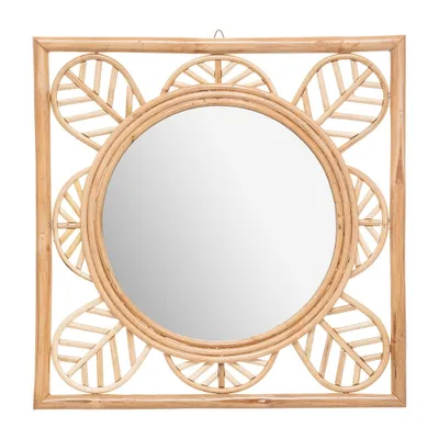 Produktbild von Eazy Living Rattan Wandspiegel 52 x 52 cm Élie Beige