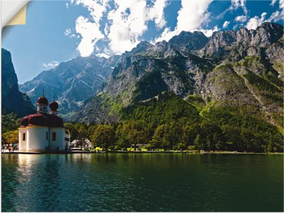 Produktbild von ARTland Wandbild, selbstklebend St. Bartholomä Königssee I Größe: 120x90 cm