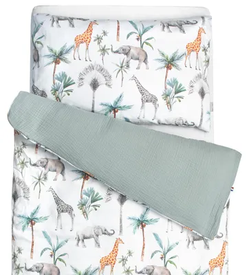 Produktbild von Bettwäsche Safari 2 teilig - 100x140 cm - Grün | by SEVIRA KIDS