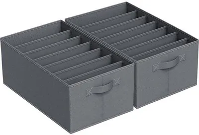Immagine prodotto di Organizer per armadio, 7 scomparti, grigio, sistema di inserimento senza pieghe