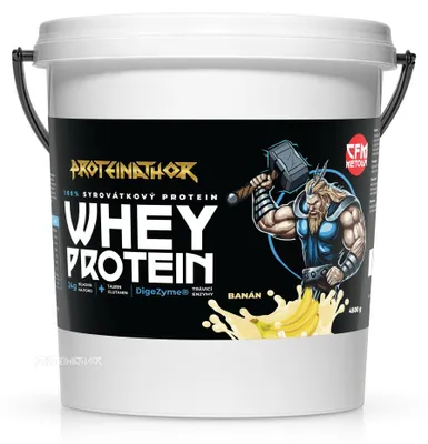 Obrázek produktu pro Proteinathor WPC80 Syrovátkový Protein CFM | 80 % Bílkovin + Digezyme | Banán | 4500 g