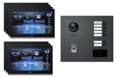 Produktbild von Goliath Premium IP GL-IPH740A.2 Video-Türsprechanlage, 7 Familien, 7× 10 Zoll Schwarz, Anthrazit, Unterputz