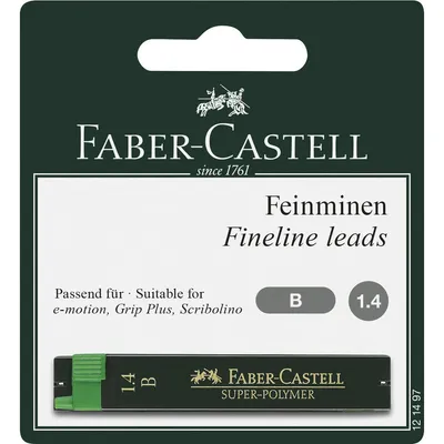 Produktbild von Faber-Castell Super-Polymer, B, Schwarz, 1,4 mm, 24 Stück(e), Sichtverpackung