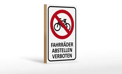 Produktbild von Holzschild Hinweis 12x18cm Fahrräder abstellen verboten