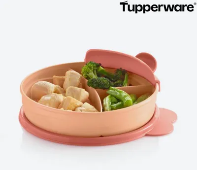 Produktbild von Tupperware Kinder Menüteller, 3 Fächer (170ml, 2x70ml), auslaufsicher, mikrowellengeeignet, BPA-frei