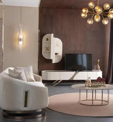 Image de Salon Set Meuble-paroi Canapé 3 places Table basse Sideboard Étagère murale