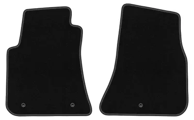 Imagen del producto de Alfombrillas delanteras de moqueta punzonada para Dodge Challenger III desde 2008 (cupé) – 2 piezas, negras, a medida – Wielganizator BASIC
