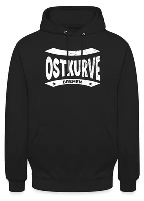 Produktbild von Spreadshirt Ostkurve Bremen Fußball Fan Uni Hoodie, L, Schwarz
