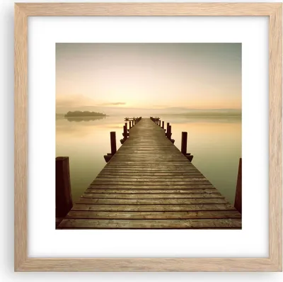 Produktbild von Gerahmtes Poster - Rahmen in heller Eiche - Brücke See - 30x30 cm - Wand Bild - Wanddeko - Wandbilder - Kunstposter - Wandposter - Bilderrahmen - Bilder - Kunstdruck - Wandbild - P2NAC30x30-3625