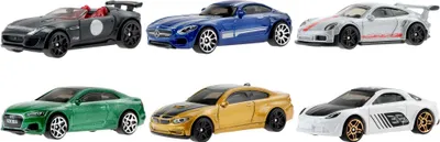 Produktbild von Hot Wheels European Car Culture-Multipacks mit 6 Spielzeugautos, Geschenk für Kinder & Sammler