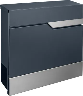 Zdjęcie produktu dla SKRZYNKA NA LISTY MTEC FUSION ANTRACYT Z GAZETNIKIEM STAL NIERDZEWNA 37x37x10.5 RAL7016 Antracyt