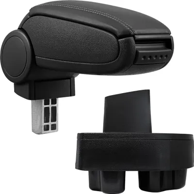 Image de [pro.tec] Accoudoir central pour Opel Corsa C, année 10/2000 - 2006 - accoudoir avec compartiment de rangement - rembourré - simili-cuir - noir