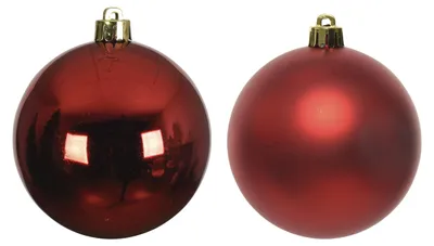 Produktbild von Weihnachtskugeln Kunststoff 10cm 4 Stück - Weihnachtsrot