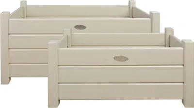 Image de Esschert Design Jardinières recht. Set S/L blanc ; CF32W
