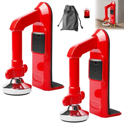 Produktbild von Türstopper mit Alarm, Türblockierer, tragbares Türschloss, Einbruchschutz für Zuhause, Hotel, Reisen und persönliche Sicherheit. Verstellbarer Türstopper mit 80-dB-Alarm (2)
