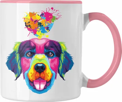 Produktbild von Trendation - Golden Retriever Herz Farbe Besitzer Tasse Geschenk Lustiger Spruch Geschenkidee Golden Retriever Liebhaber (Rosa)