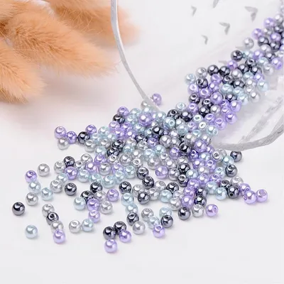 Produktbild von 400 Glas-Perlen 4mm Fädelperlen Bastelperlen Schmuckperlen Glasperlen Farbmix, Farbe:Farbmix 12