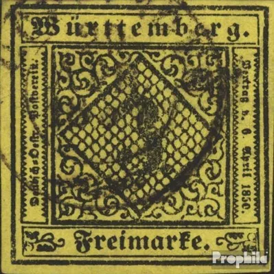 Produktbild von Briefmarken Württemberg 1851 Mi 2 Pracht gestempelt Ziffern in Raute