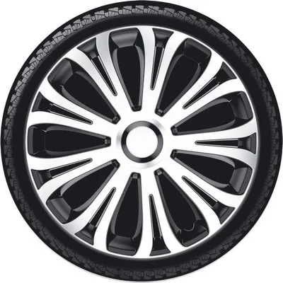 Produktbild von 15" Zoll Radkappen Schwarz/Silber Radzierblenden Radblenden PP 5265 AutoStyle