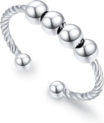 Immagine prodotto di Anello antistress da donna - Argento 925 - Gioielli antistress - Misura 8 - Anello antistress per donne