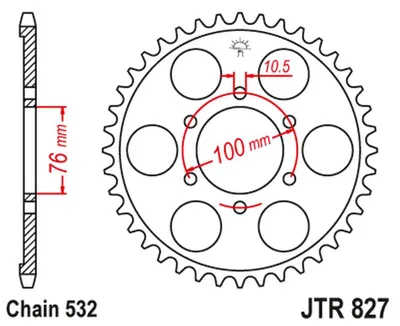Immagine prodotto di Ingranaggio Posteriore Per Moto, In Acciaio