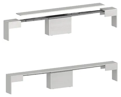 Produktbild von Bank Torquato, Set mit 2 Sitzgelegenheiten für den Esstisch, ausziehbare Bänke, 290x25x45 cm, Weiß